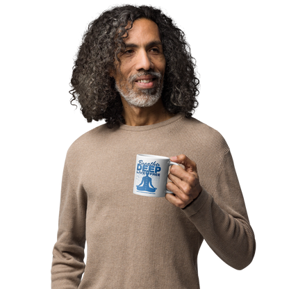 Breathe Deep, Live Freely - White glossy mug